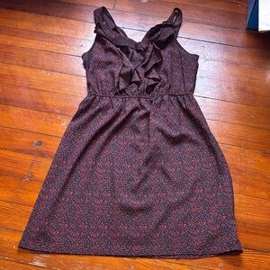 Mossimo Supply Co. Black Mini Dress with Red Speckle Ruffle Front